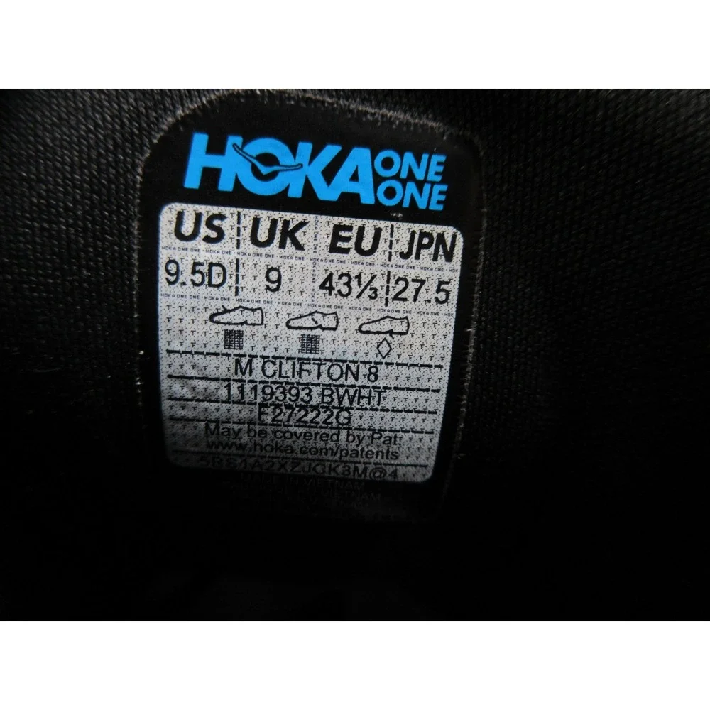 Hoka One One Clifton 8 Shoes Mens Size 9.5 Running Lightweight Athletic Sneakers